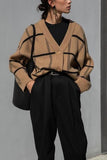 Plaid Cardigan 703-1-Outfit