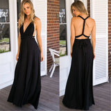 Style Multi-Wear Multi-Rope Cross-Back Sexy Bandage Dress Long Dress-Outfit