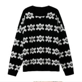 Print Women's Thickening Pullovers O-neck Long Sleeve Loose Thickened Sweaters Female 2021 Autumn Office Lady