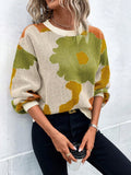 Fongt Autumn And Winter Round Collar Long Sleeve Knitted Fashion Tie With A Casual Jacket Sweater Woman