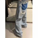 Fongt Blue Low-Rise Straight Tube Trousers Jeans Women's Small 2025 New Spring