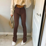 Color High-waist Slim Fit Fashion Lady Elastic