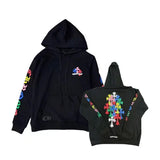 Fongt Jersey Art Letter Street Hickolote Harajuku Y2k Black Zipper Hoodie Woman