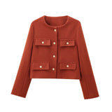 Fongt Women's Autumn And Winter Fashion New 15 Color Jacket Small Scent Style Short Suit Jacket
