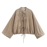 Fongt Women's Round Collar Short Jacket Jacket 8247