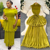 Fongt Luxury High-End Feeling Sleeveless Dress Women's Summer Lotus Leaves Side Waist Temperament Niche Chic Beautiful Long Dress