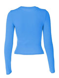 Solid Color Long Sleeve Top-Outfit