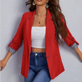 Fongt Autumn And Winter Fashion Splicing Collar Repair Cardigan Temperament Blazer