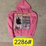 Fongt VERSAILLES Black Zipper Hoodie Casual Zipper Jacket