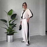 Fongt The Autumn Of 2025, The New Women's Fashion Hit The Color Of The Lazy Wind Casual Knitwear Two Sets