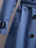 Fongt Style Wind Wind Wind Wind Coat 2025 New Female Korean Version Of Loose Suit Collar Fashion Long Double Row Buckle Waist Coat