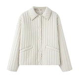 Fongt 2025 New Women's Casual Heart-Shaped Buckle Cotton Jacket Jacket