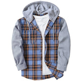 Fongt Woven Lattice Men's Shirt 2025 Bumpy Long-Sleeved Cardigan Hooded Multi-Color Multi-Code Fast Selling