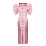 Fongt Design Sensing Sexy V-Neck Folded Open Skirt Party Party Evening Dress Dress Dress Dress Dress Dress Dress