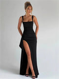 Fongt Style Women's Evening Dress Fashion Sexy Sling Dress New Height Open Skirt