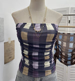 Fongt Shooting Holiday Storm Spot Bump Color Mesh Strapped Braped Vest Female Summer Dew Back Hottie Top 8085