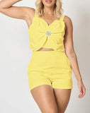 Fongt New Fashion Casual Vest Shorts Set Women's Clothing