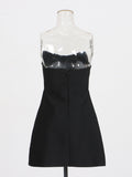 Design-Sensitive Dress Women 2025 Spring New Fashion Set High-End Feel Design Short Breast-Wearing Skirt