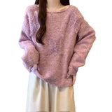 Fongt Three-Dimensional Butterfly Knitted Shirt Lazy Spring And Autumn Collar High-End Sweater Top New Spring And Autumn Winter