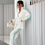 Fongt Fashion Bumpy Drawstring Tight Top Sleeker Sleeker Trousers Set In Autumn 2025