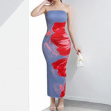 Fongt 2025 New Women's Temperament Fashion Elegant Bag Hips Shoulder-Print Dress