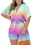 Fongt Summer New Women's Short-Sleeved V-Neck With