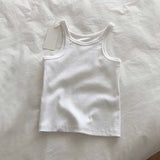 Fongt Cotton Slim Elastic Vest Female Spring And Summer New Pure Color Contracted Inside And Outside The Navel Base Sling-Outfit