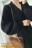 Sweater Dress Women Knitted Sweaters Dresses V-neck Bodycon Midi Button Decor Slim Long Sleeve Vestidos