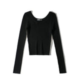 Women's Knitted Long Sleeve Solid Sweaters New Sexy Skinny Double O-neck Bottoming Knitwear 2021 Autumn Ladies Sexy Chic