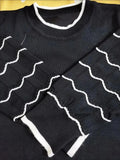 Knit T-shirts Korean Bottom Pullover Hollow Out Knitwear 3/4 Sleeve O-neck Tees Casual Elegant New Chic Spring Summer