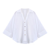 Fongt Homemade New Women's Classic Fashion Wide Sleeves Prefectural Shirt 2246255
