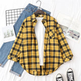 Blouses Shirts Womens Tops And Blouses 2020 Womenswear Long Sleeve Clothing Button Up Down Shirt Plaid Korean Female