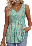 Fongt New Women's Vest Flowing Lotus Leaf Side Top Women's Elegant Sleeveless V-Neck Doll Vest