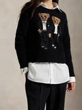 Fongt Thin Cotton-Dished Cotton-Dunged Cartoon Bear Dolls Long-Sleeved Knitwear Shirts For Autumn And Winter 2025