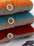 Splices Sweater Cardigan Jackets Women Letter Print Slim Knit Coat Casual Soft Knitwear Gilet V-neck Malhas Abrigos
