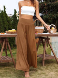 Fongt Summer Leisure Wide-Legged Cotton Pop High-Waisted Loose Trousers Women's Trousers