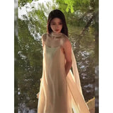 Fongt Atmosphere With A Fluttering Ribbon Dress Women's New Summer Languid Lady Dress
