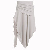 Folds Split Long Skirt Low Rise Loose A-line Midi Skirts For Women Casual y2k Fashion Ladies Holiday Outfits Harajuku 90s-Outfit
