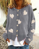 Fongt And Winter New Women's Sweater Single Breasted Love Sweater Women's