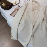 Fongt Suit Jacket Female GJ Sense Spring Autumn 2024 New Korean Version Fashion In The Long Small Suit Woman-Outfit