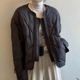 Fongt Sense Lints Spliced Broken Flower Lingge Cotton Coat Women's New Relaxed Leisure Cotton Coat In Winter