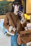 Fur One Lamb Coat Female 2024 Autumn Winter New Short Short Fashion Casual Suede Top-Outfit