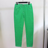 QUALITY Newest 2023 Designer Jeans Women's Top Stitching Contrast Pink Denim Jeans