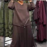Fongt And Winter New Women's Round Collar Knitting Knitted Mesh Dress Casual Dress