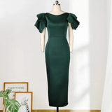 Fongt Sleeveless Lotus Side High Waist Repair In Forked Green High Waist Dress Dress Dress Dress