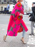Fongt Spring And Autumn Wishebay Long Horn Sleeve Coat Print Loose Wind Coat