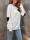 Fongt And Winter New Round Collar Solid Color Small Love Jacket Loose Sweater Knitted Shirt Girl