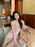 Fongt Xixi 2025 Spring And Summer New High Waisted Shang Noodle Sling Dress High-End Long Dress Women 88169