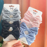 Cute Solid Bowknots Hair Clips For Baby Girls Safty Boutique Hairpins Handmade Barrettes Headwear Kids Hair