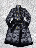 QUALITY Newest Winter 2023 Designer Outerwear Women's Double Row Velvet Splicing Belted Long Down